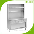 Industry restaurant stainless steel bench cabinet with shelves and drawers BN-C11